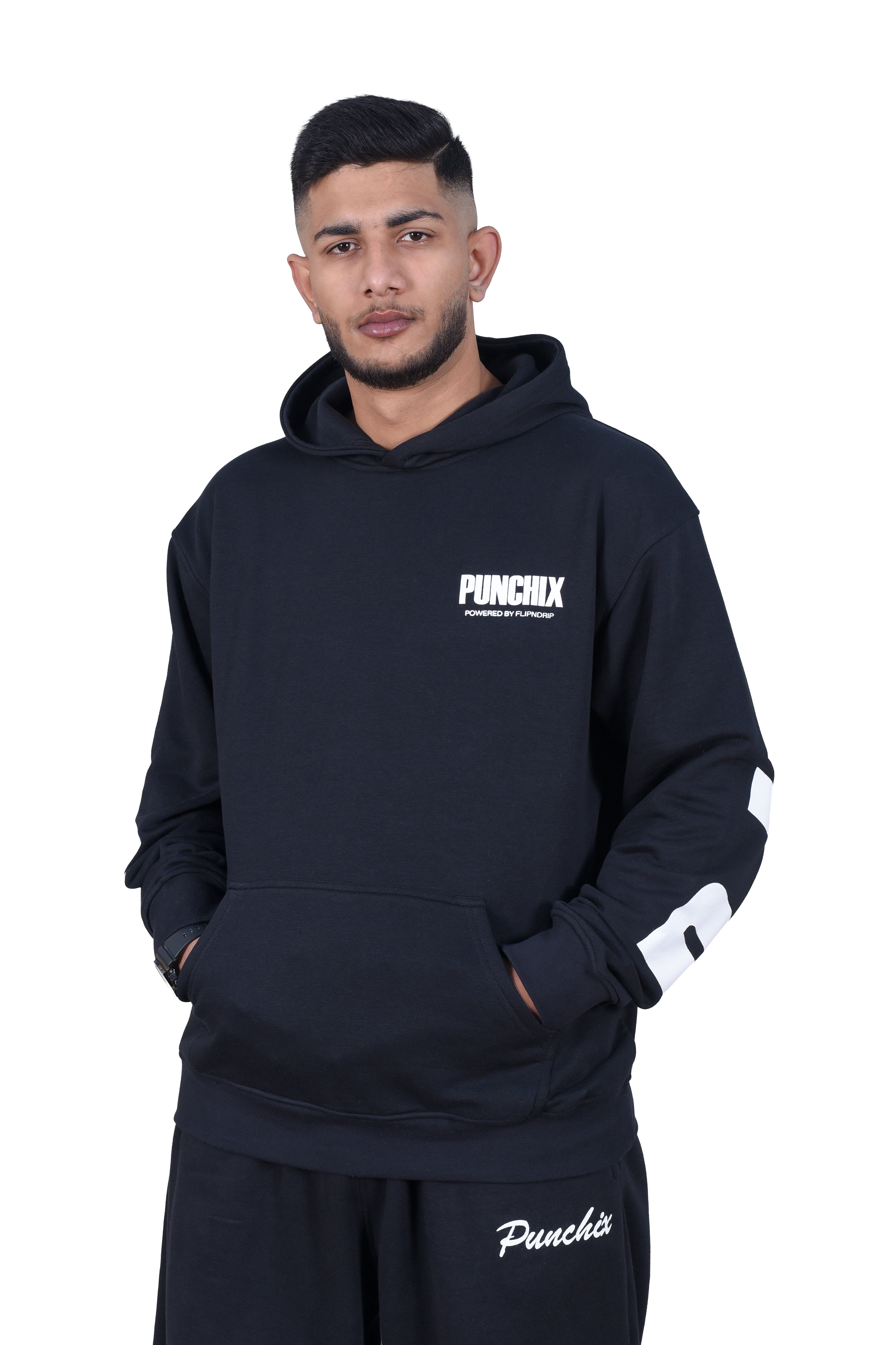 PUNCHIX Signature Black Hoodie - By FlipNDrip