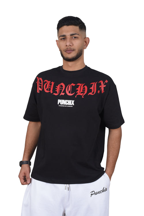 PUNCHIX Script Black T-Shirt – By FlipNDrip